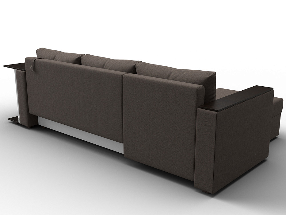 Диван угловой Атланта со столом левый угол (амур 05 коричневый)