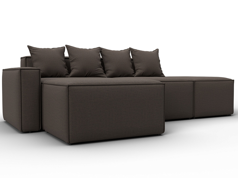 Диван угловой модульный Лига-063 угол левый (амур 05 коричневый)