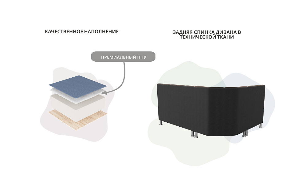 Диван кухонный угловой Кантри левый угол (seven 727 коричневый)