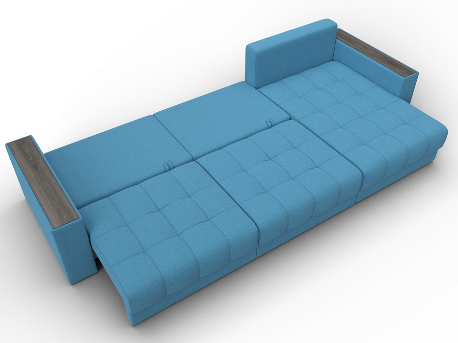 Диван угловой с декором Лига-049 НПБ Лонг (амур 10 голубой)