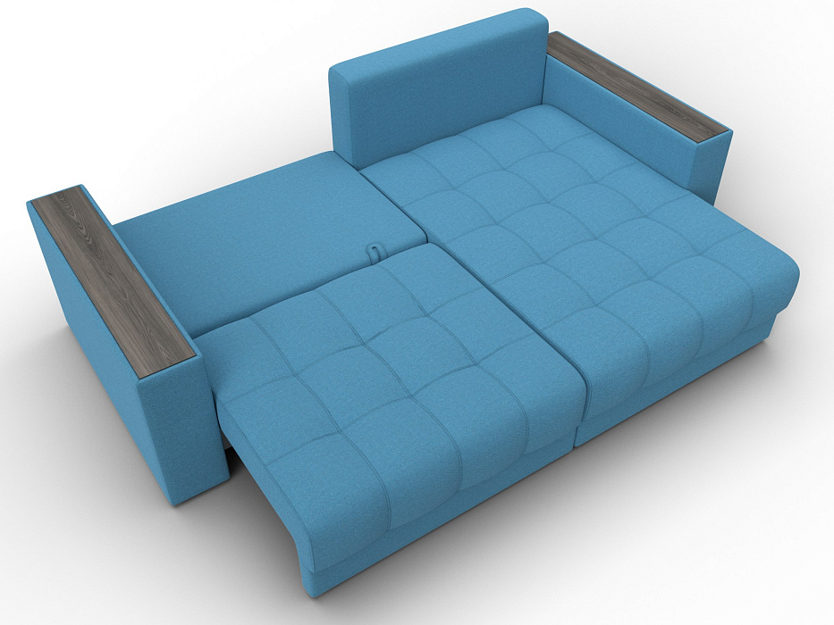 Диван угловой с декором Лига-049 НПБ (амур 10 голубой)