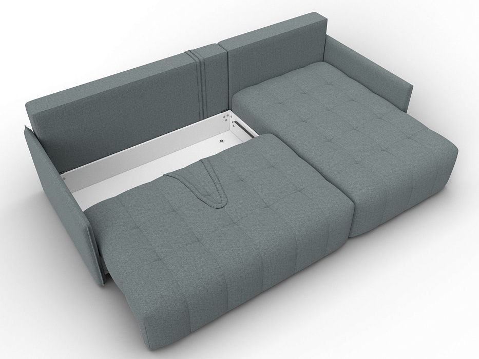Диван угловой Лига-054 НПБ угол универсальный (амур 07 серый)