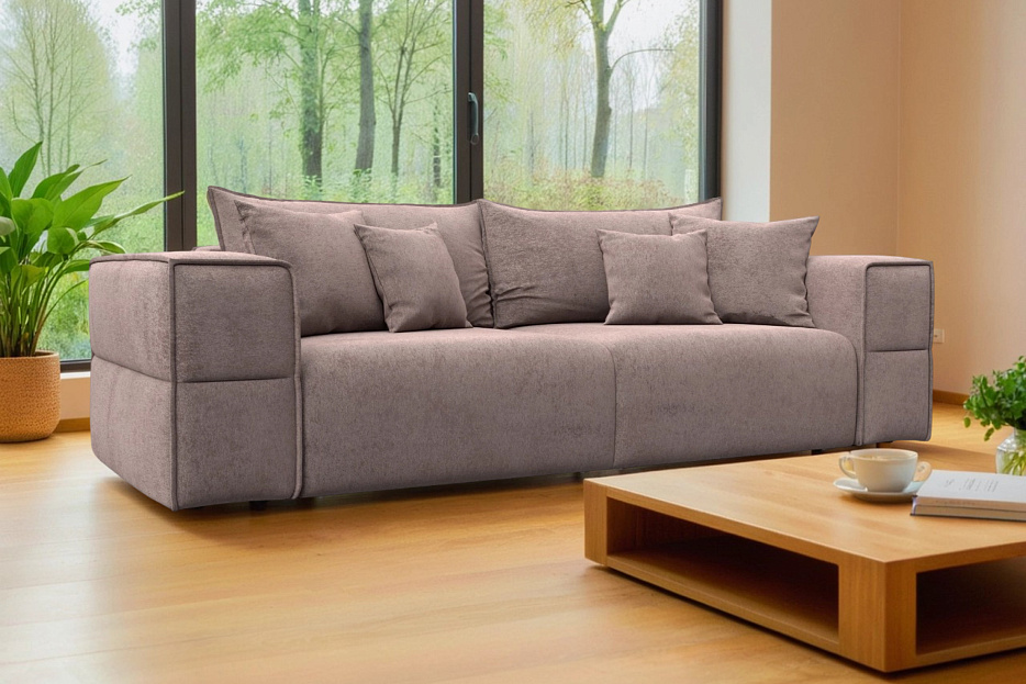 Диван прямой Лига-058 НПБ (tower 05 бежевый)