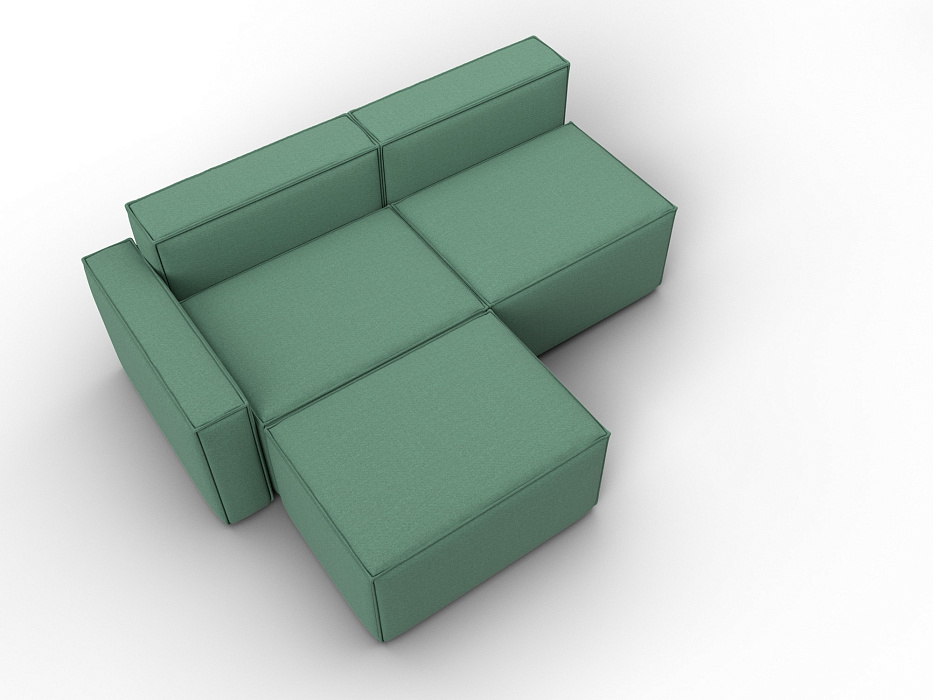 Диван угловой модульный Лига-063 угол левый (амур 11 зеленый)