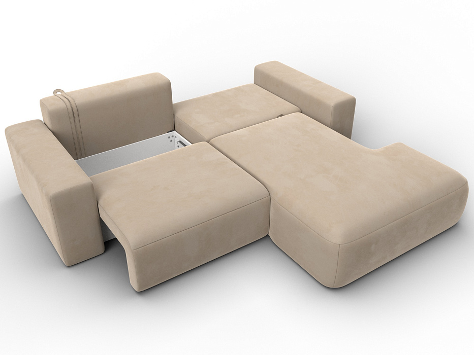 Диван угловой Лига-036 НПБ Классик правый угол (seven 729 бежевый)