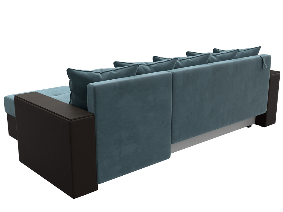 Диван угловой Дубай Лайт угол универсальный (бирюзовый;коричневый)