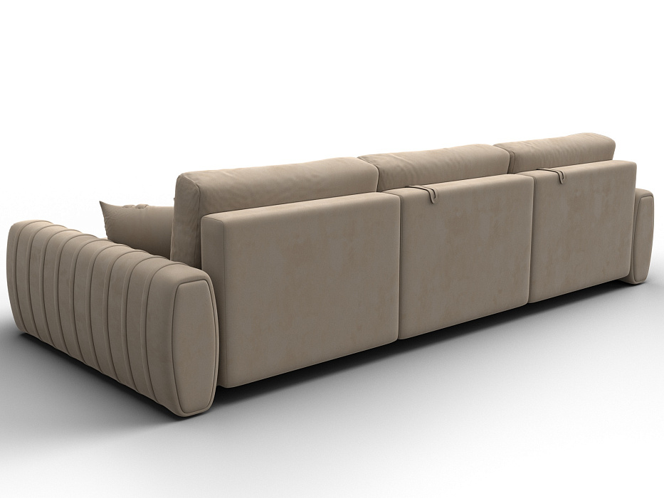 Диван угловой Лига-057 НПБ Лонг угол правый (seven 729 бежевый)