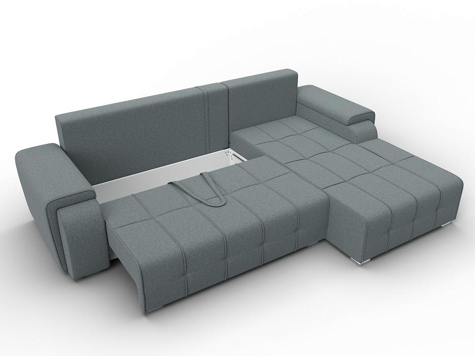 Диван угловой Лига-121 правый угол (амур 07 серый)