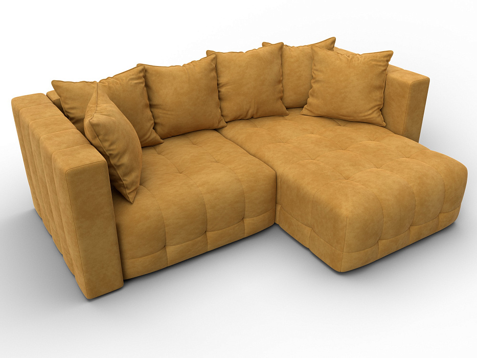Диван угловой Лига-052 НПБ угол универсальный (brut 10 желтый)