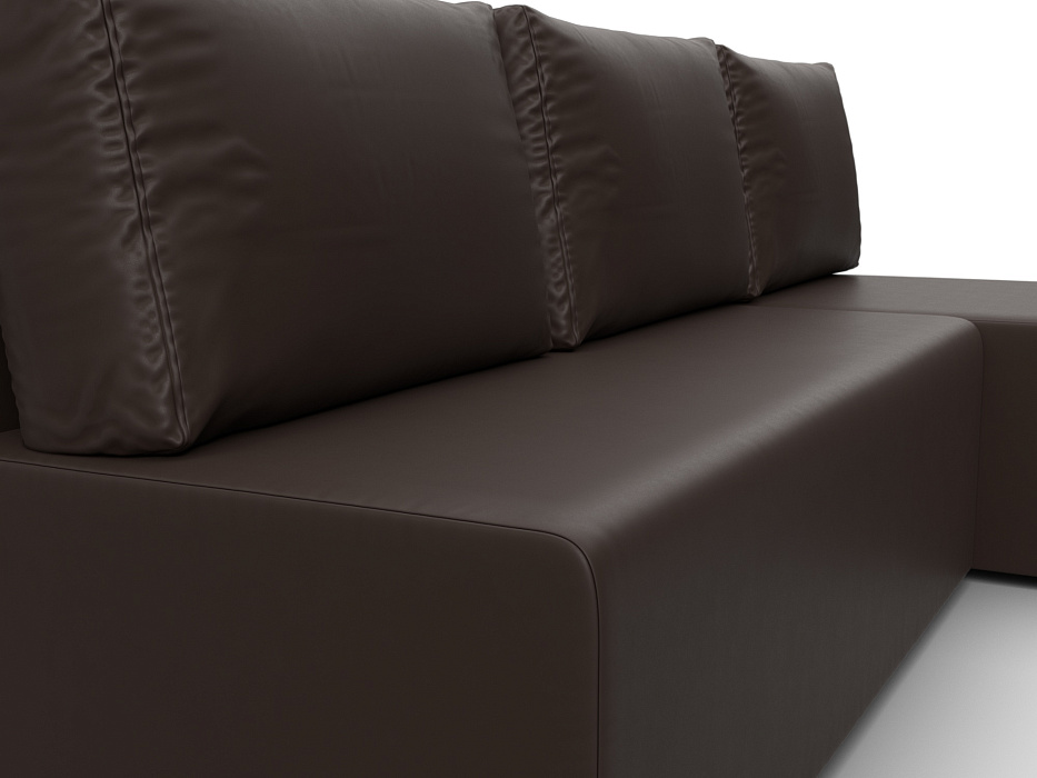 Диван угловой Поло правый угол (коричневый)