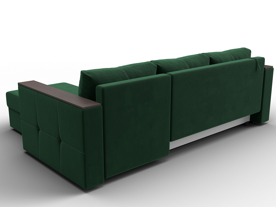 Диван угловой Валенсия Лайт правый угол (seven 626 зеленый)