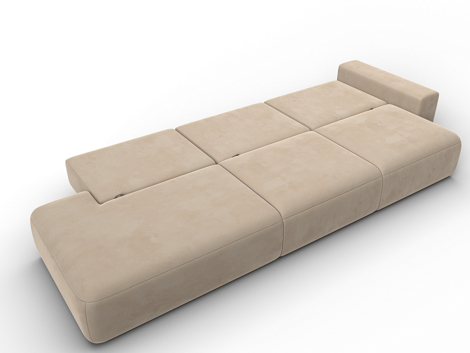 Диван прямой Лига-036 НПБ Модерн Лонг подлокотник справа (seven 729 бежевый)