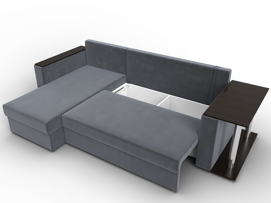Диван угловой Атланта со столом левый угол (seven 17 серый)