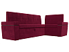 Кухонный угловой диван Деметра правый угол (бордовый цвет)