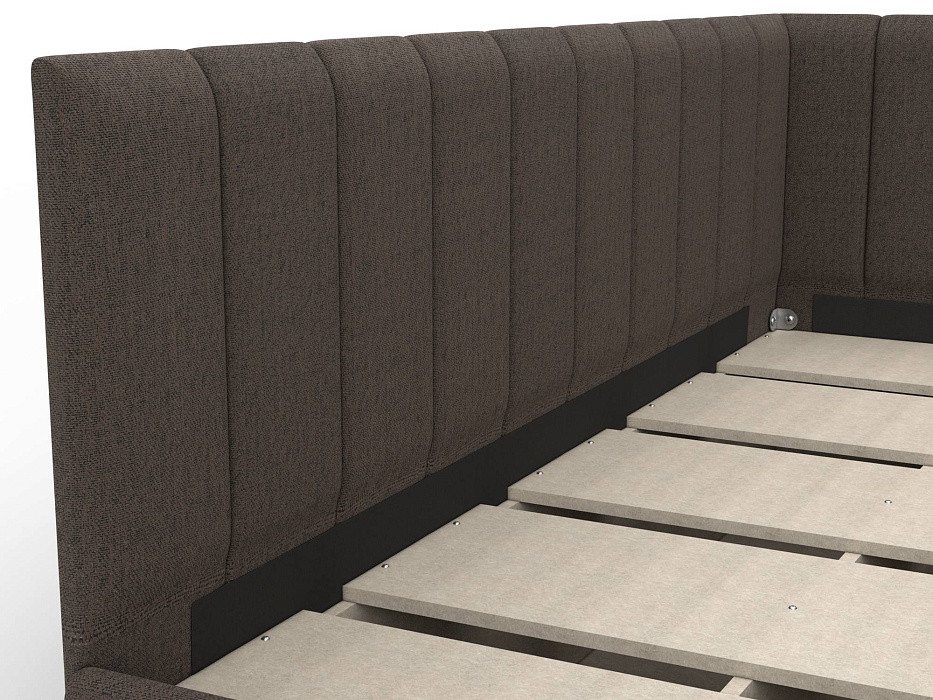 Кровать односпальная Лига-128 (90) (амур 05 коричневый)