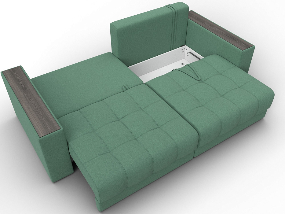 Диван прямой с декором Лига-049 НПБ (амур 11 зеленый)