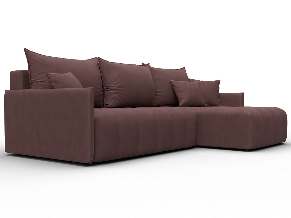 Диван угловой Лига-054 НПБ угол универсальный (joly 09 бордовый)