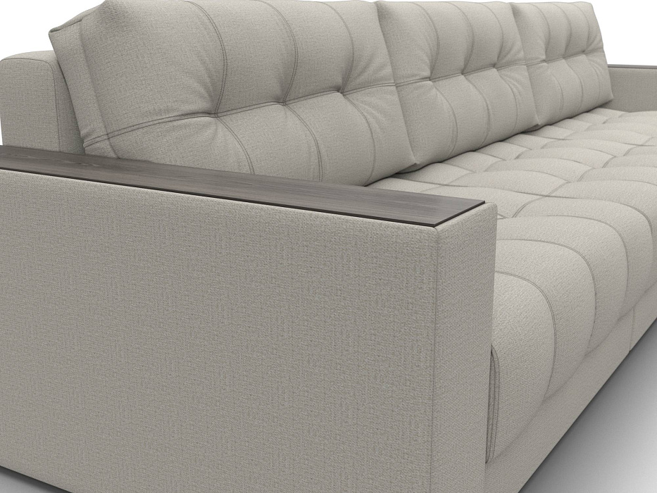 Диван прямой с декором Лига-049 НПБ Лонг (амур 02 бежевый)