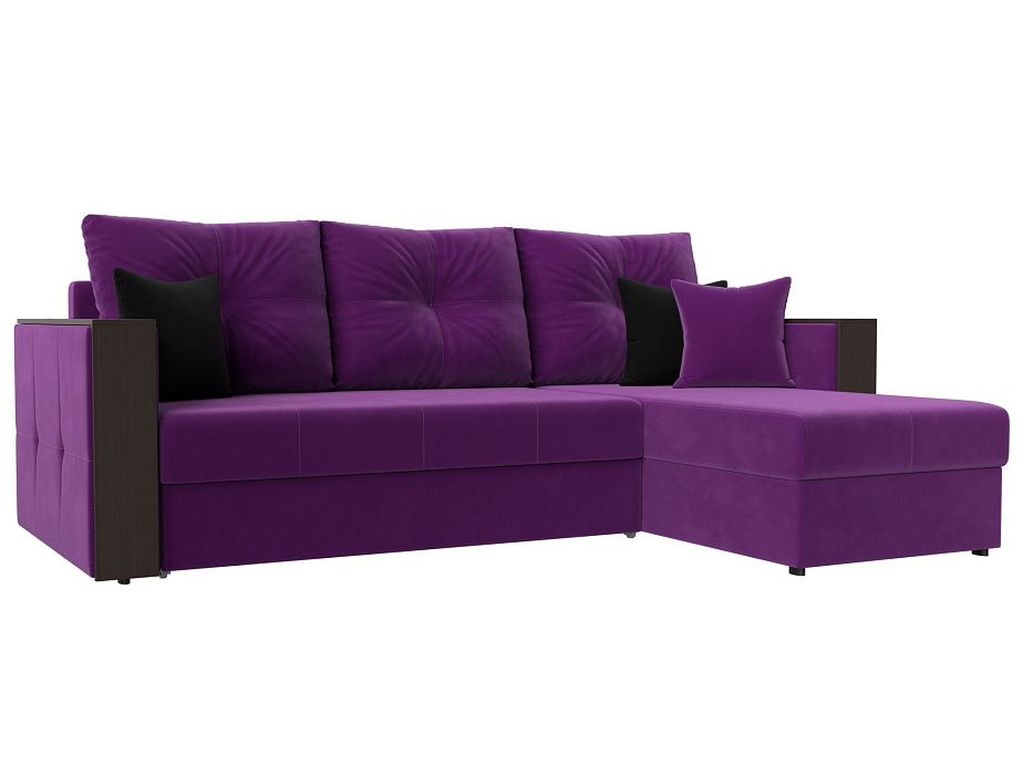Угловой диван Валенсия правый угол (фиолетовый цвет)