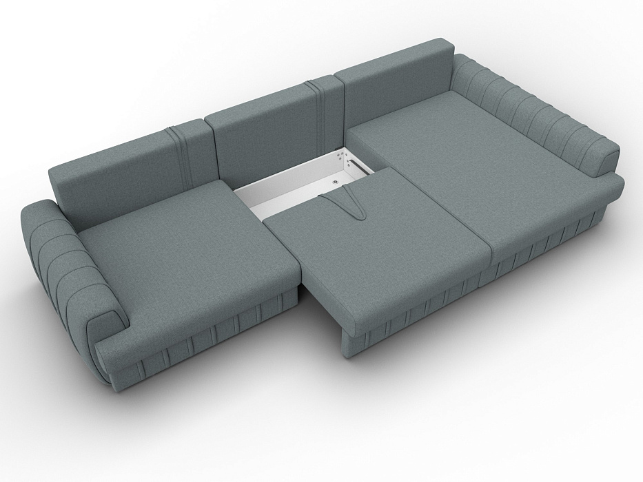 Диван угловой Лига-057 НПБ Лонг угол правый (амур 07 серый)