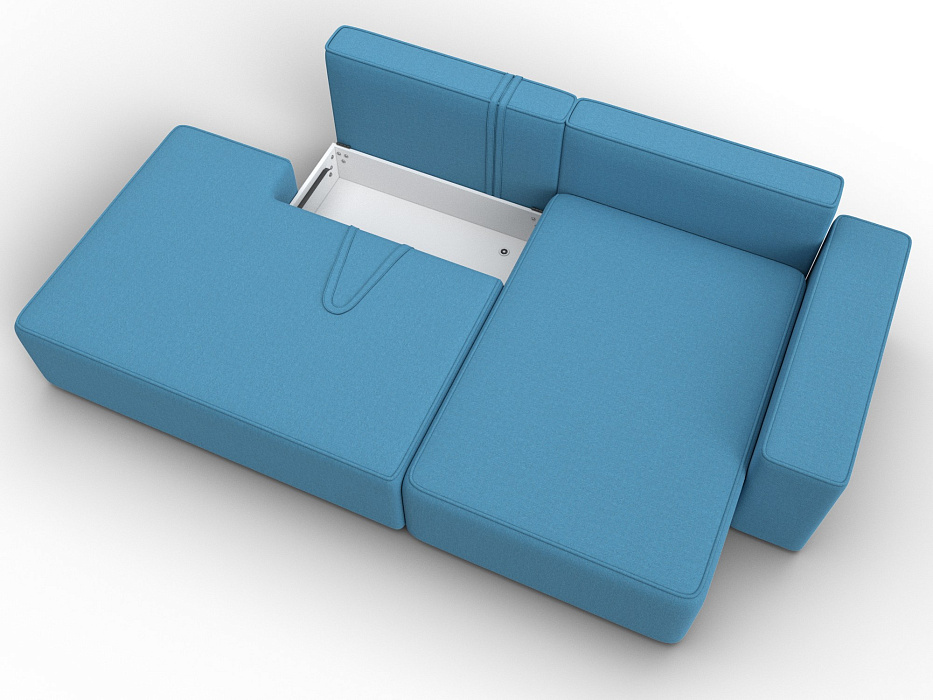 Диван угловой Лига-079 угол правый (амур 10 голубой)