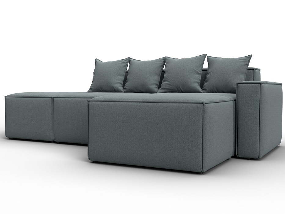 Диван угловой модульный Лига-063 угол правый (амур 07 серый)