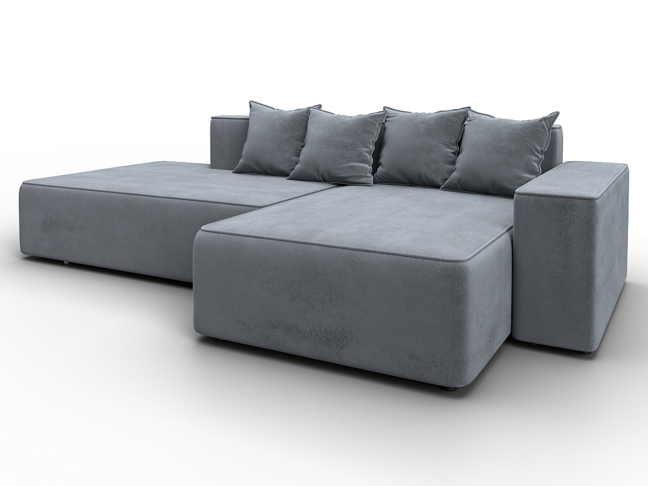 Диван угловой Лига-079 угол правый (tower 10 серый)