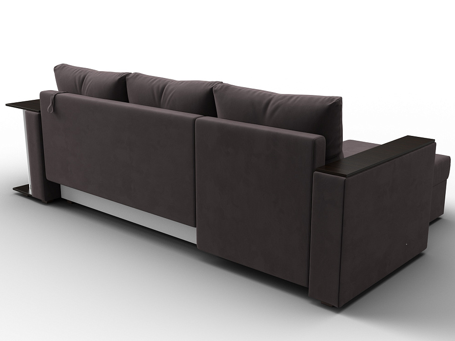 Диван угловой Атланта со столом левый угол (seven 727 коричневый)