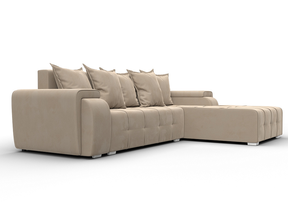 Диван угловой Лига-121 правый угол (seven 729 бежевый)