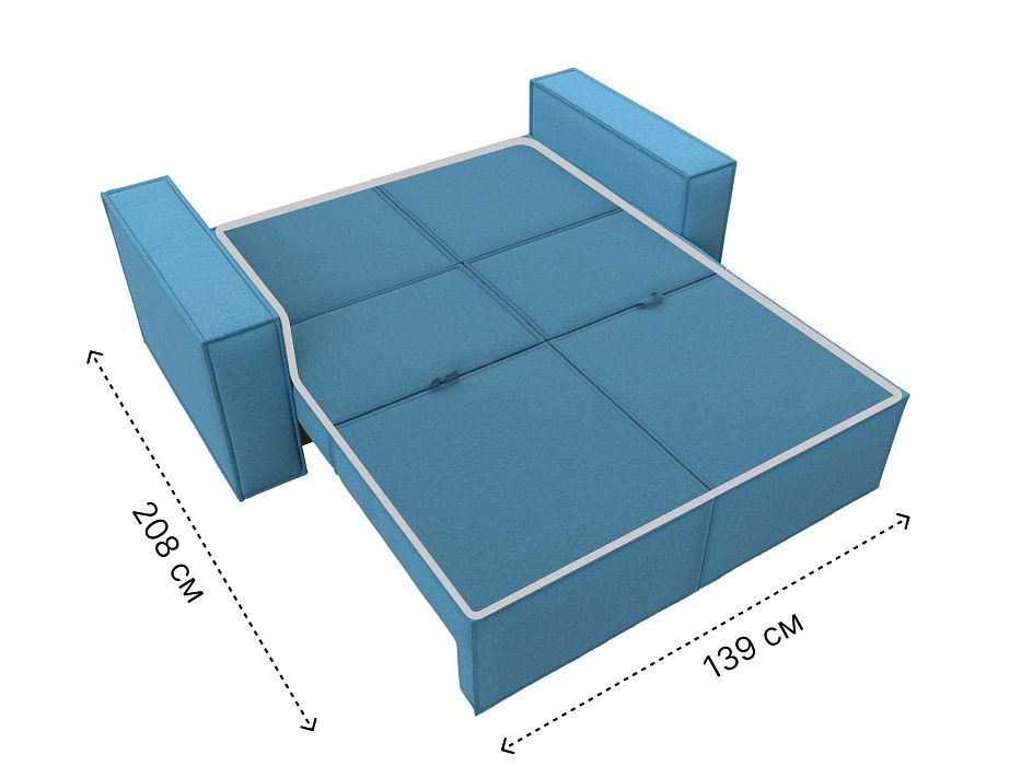 Диван прямой Куба мини (амур голубой)
