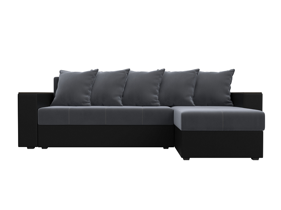 Диван угловой Дубай Лайт угол универсальный (серый;черный)
