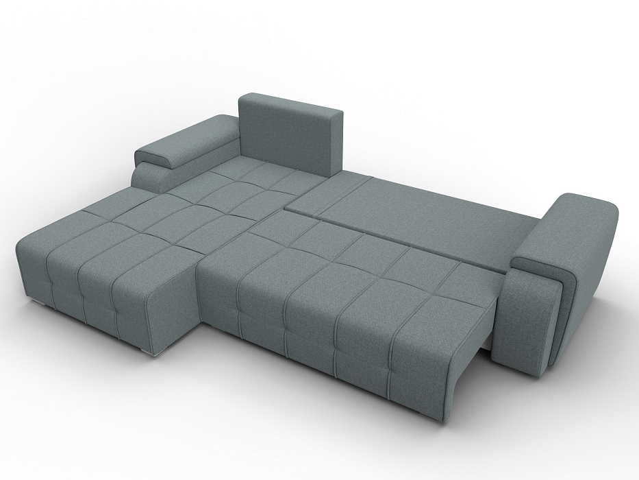 Диван угловой Лига-121 левый угол (амур 07 серый)