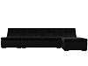 Угловой модульный диван Монреаль (черный\черный цвет)