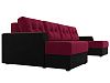 П-образный диван Эмир (бордовый\черный цвет)