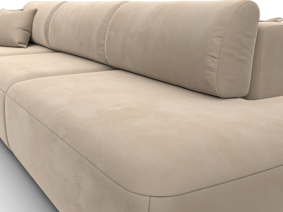 Диван прямой Лига-036 НПБ Модерн Лонг подлокотник слева (seven 729 бежевый)