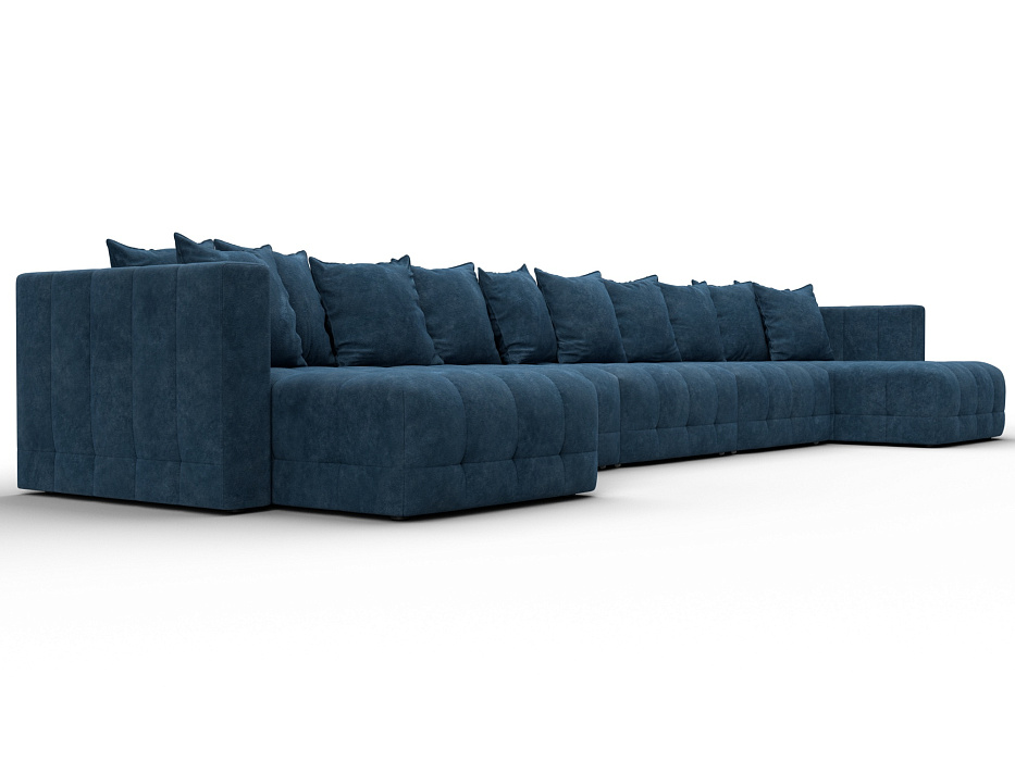 Диван П-образный Лига-052 НПБ МегаЛонг (brut 11 синий)