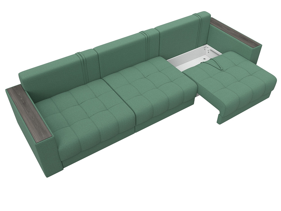 Диван прямой с декором Лига-049 НПБ Лонг (амур 11 зеленый) Диван прямой с декором Лига-049 НПБ Лонг (амур 11 зеленый)