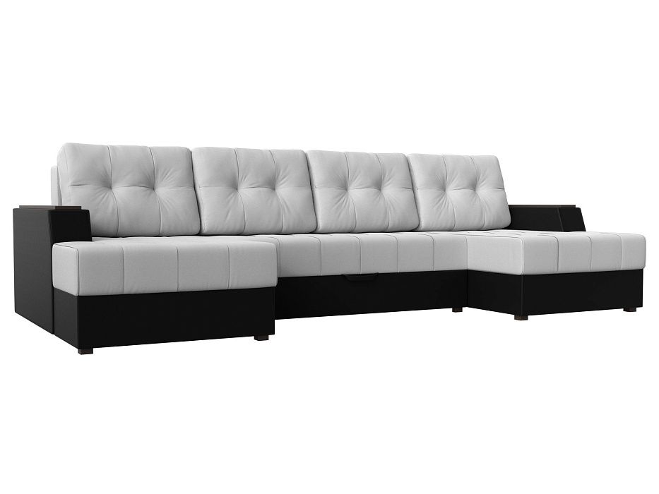 П-образный диван Эмир (белый\черный цвет)