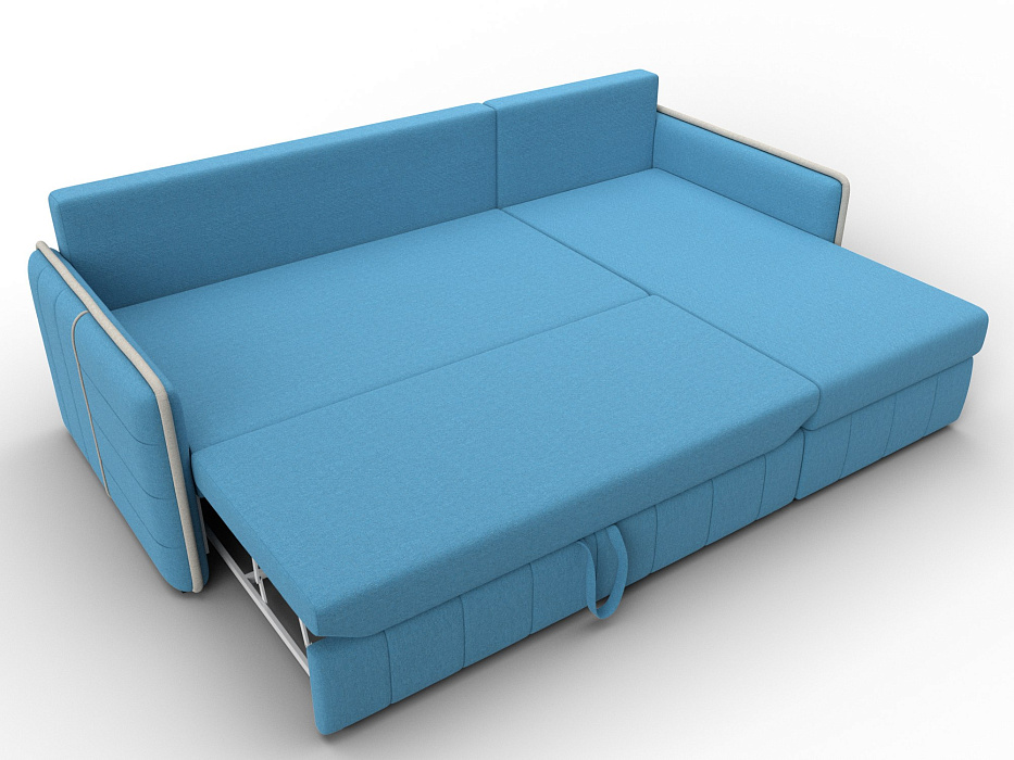 Диван угловой Лига-078 угол универсальный (амур 10 голубой/амур 02 бежевый)