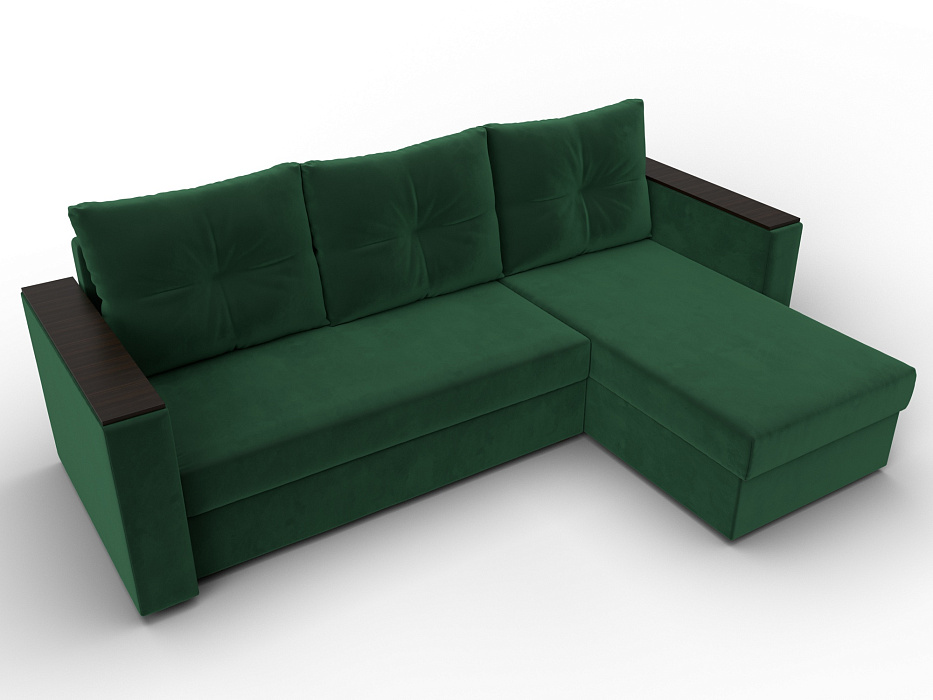 Диван угловой Атланта без стола универсальный угол (seven 626 зеленый)