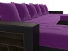 П-образный диван Дубай полки слева (фиолетовый\черный цвет)