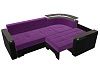 Угловой диван Комфорт правый угол (фиолетовый\черный цвет)