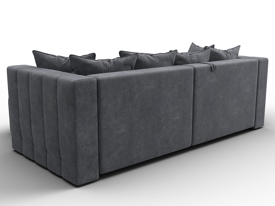 Диван угловой Лига-052 НПБ угол универсальный (brut 16 темно-серый)