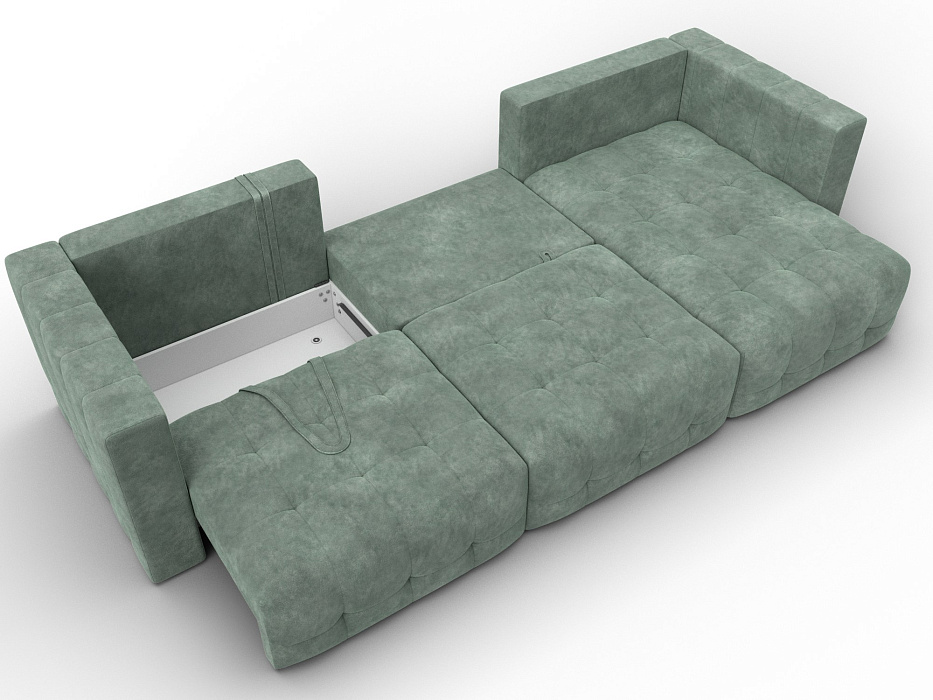 Диван угловой Лига-052 НПБ Лонг угол универсальный (brut 08 зеленый)