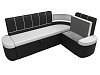 Кухонный угловой диван Тефида правый угол (белый\черный цвет)