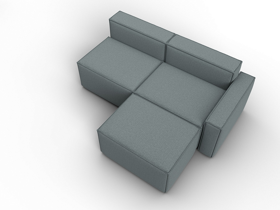 Диван угловой модульный Лига-063 угол правый (амур 07 серый)