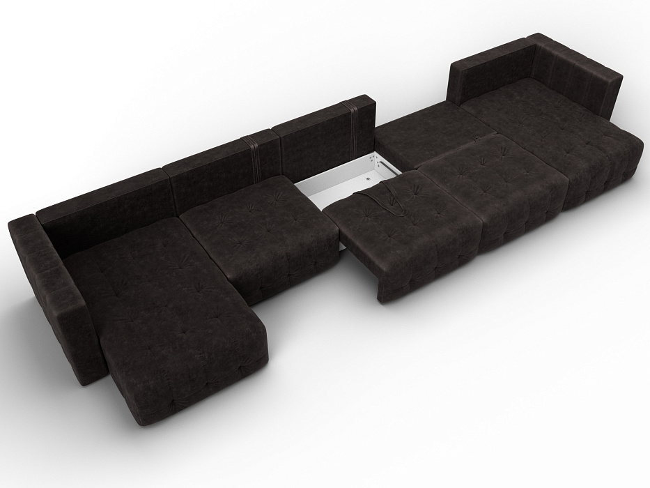 Диван П-образный Лига-052 НПБ МегаЛонг (brut 17 коричневый)