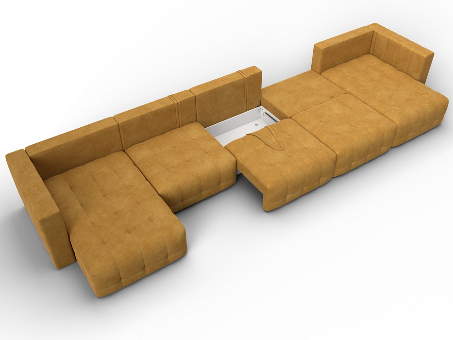 Диван П-образный Лига-052 НПБ МегаЛонг (brut 10 желтый)
