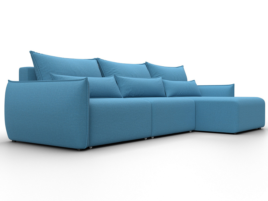 Диван угловой Лига-051 НПБ Лонг угол универсальный (амур 10 голубой)