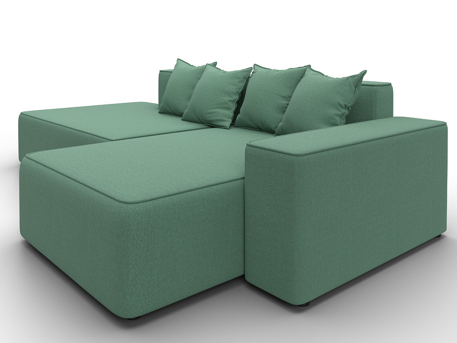 Диван угловой Лига-079 угол правый (амур 11 зеленый)